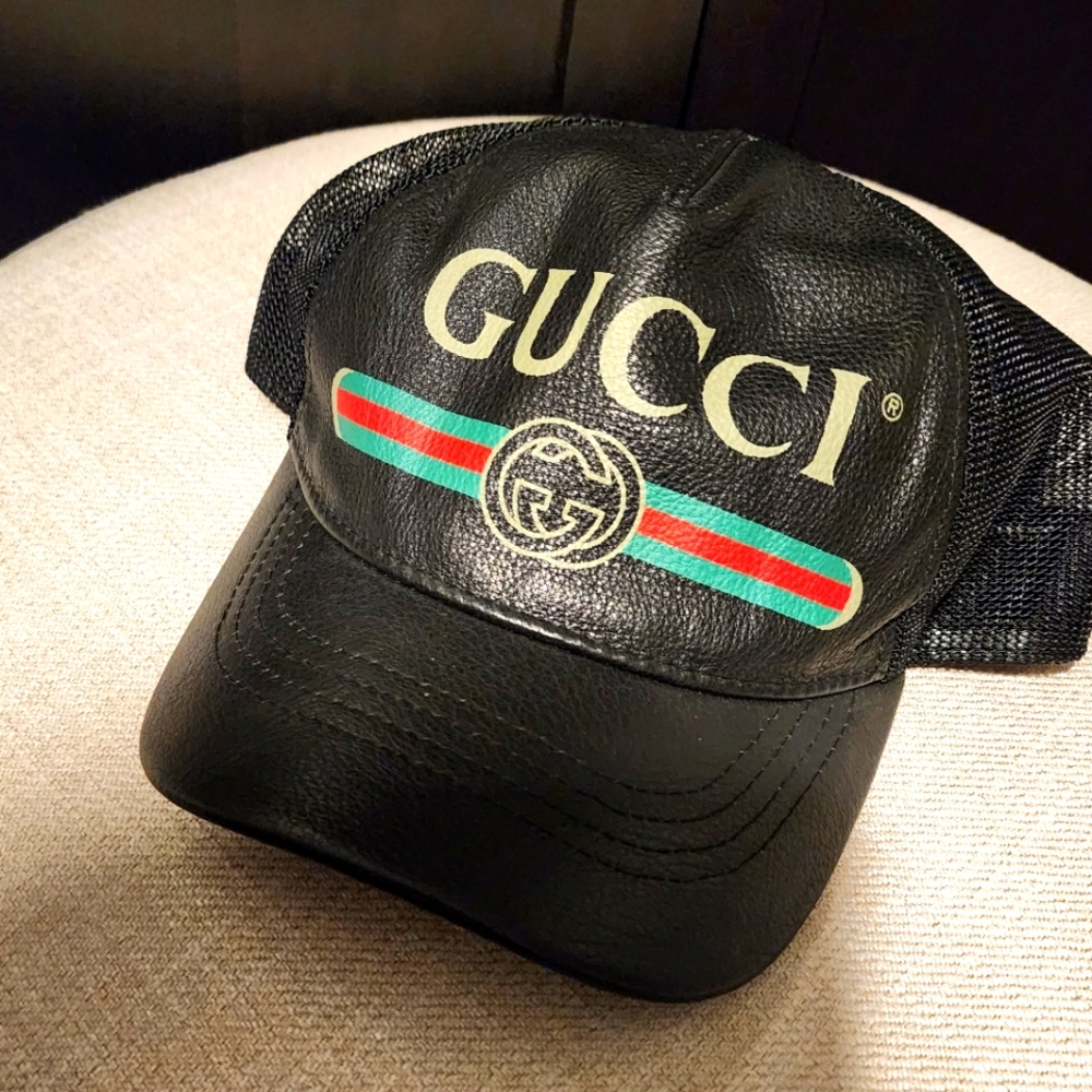 Gucci Leather Hat (Black)